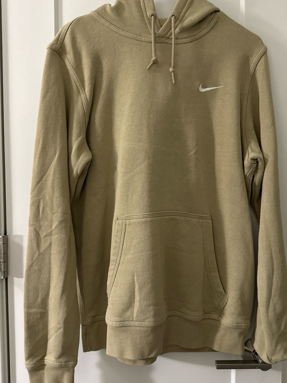 Nike Olive Green Pullover Hoodie with White Swoosh